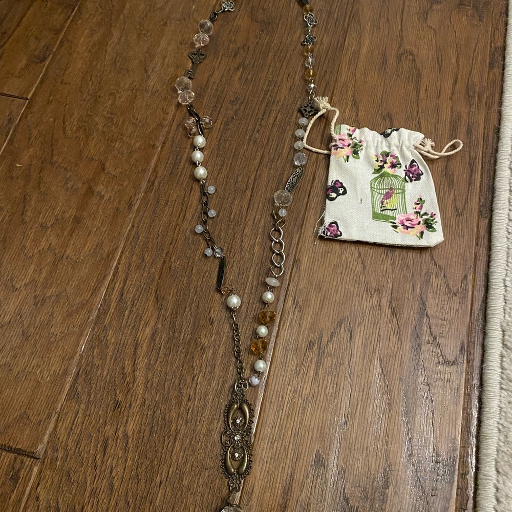 Elegant Gold and Silver Beaded Necklace